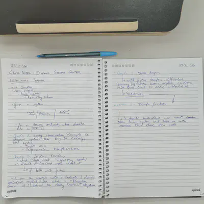 Photo of notebook with notes
